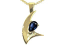 Tommaso Design Pear Shape 7x5mm Genuine Sapphire Pendant Necklace