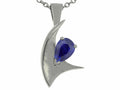 Tommaso Design Pear Shape 7x5mm Genuine Sapphire Pendant Necklace