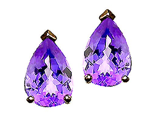 Tommaso Design™ Pear Shape 7x5mm Genuine Tanzanite Earrings