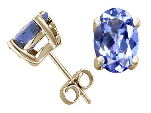 Tommaso Design™ Oval 7x5mm Genuine Tanzanite Earrings
