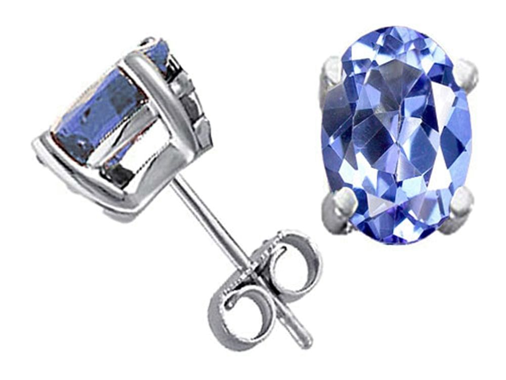 Tommaso Design™ Oval 7x5mm Genuine Tanzanite Earrings