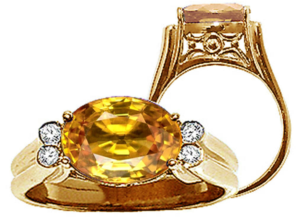 Tommaso Design Oval 10x8 mm Genuine Citrine Ring