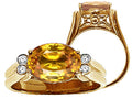 Tommaso Design Oval 10x8 mm Genuine Citrine Ring