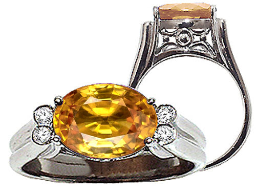 Tommaso Design Oval 10x8 mm Genuine Citrine Ring