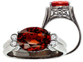 Tommaso Design Large Oval 10x8mm Genuine Garnet Ring