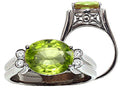 Tommaso Design Oval 10x8 mm Genuine Peridot Ring