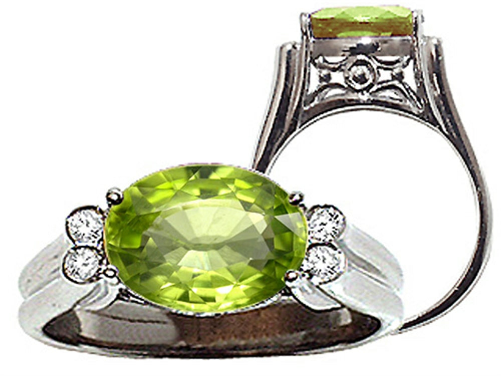 Tommaso Design Oval 10x8 mm Genuine Peridot Ring