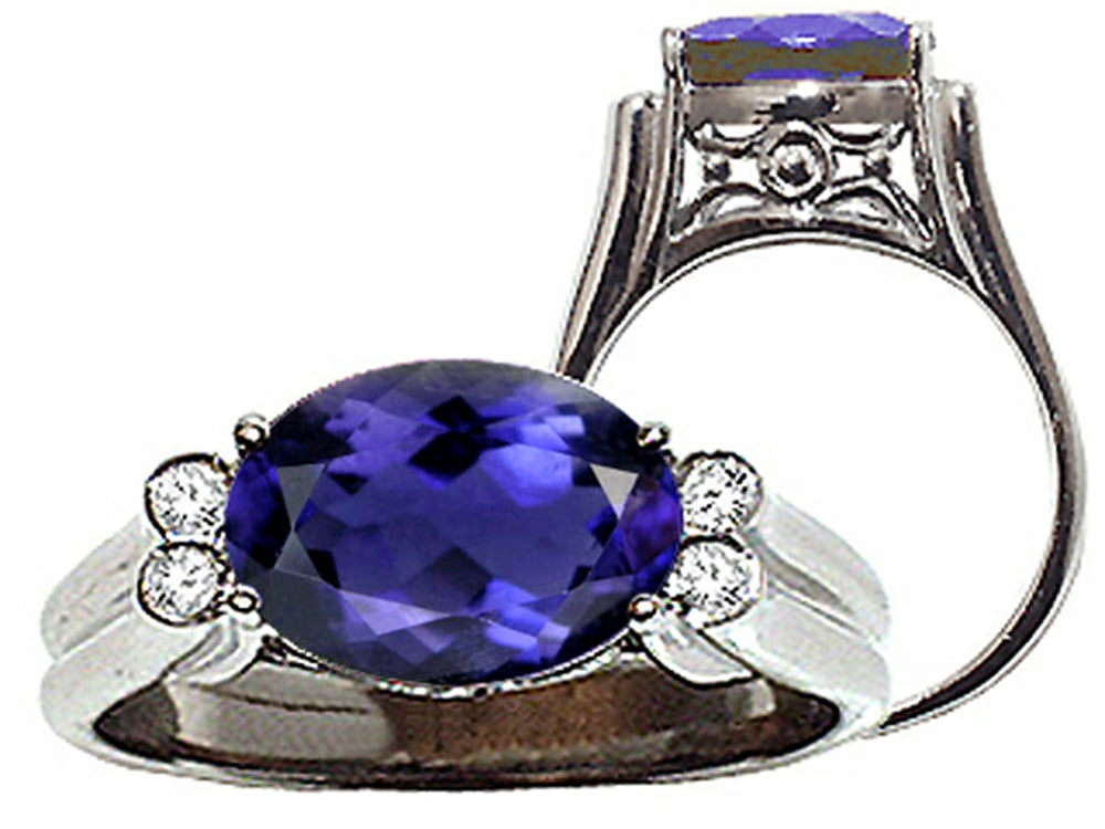 Tommaso Design Large Oval 10x8 mm Genuine Iolite Ring