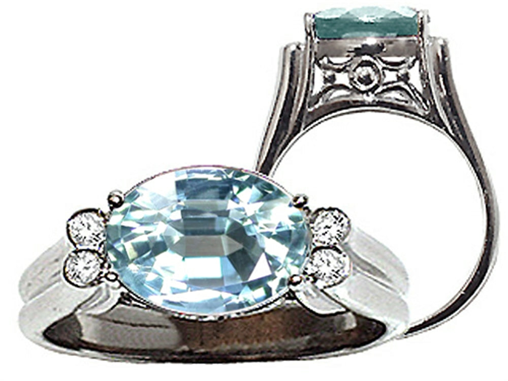 Tommaso Design Large Aquamarine Ring