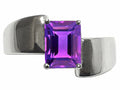 Tommaso Design Genuine Amethyst Ring