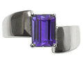 Tommaso Design Emerald Octagon Cut 8x6mm Genuine Iolite Ring