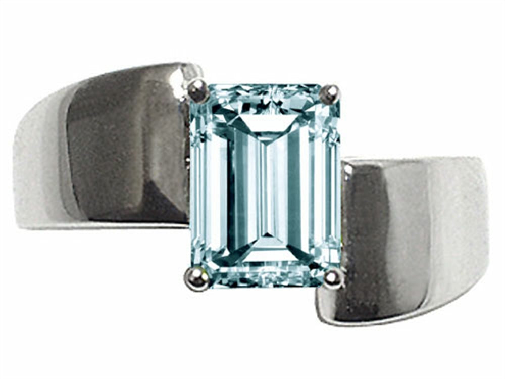 Tommaso Design Genuine Aquamarine Ring