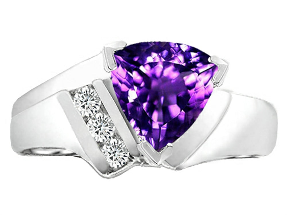 Tommaso Design Genuine Amethyst Ring