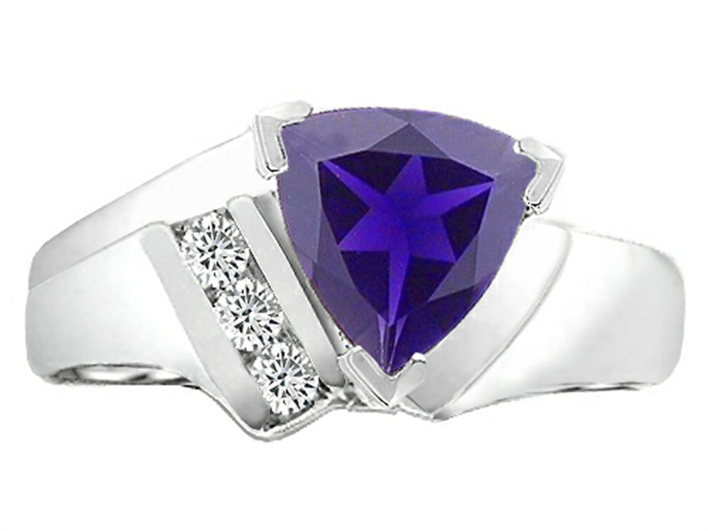 Tommaso Design Trillion 7mm Genuine Iolite Ring