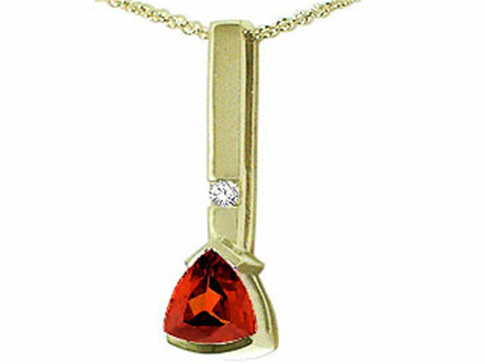 Tommaso Design Trillion 7mm Genuine Garnet Pendant Necklace