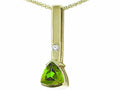 Tommaso Design Trillion 7mm Genuine Peridot Pendant Necklace