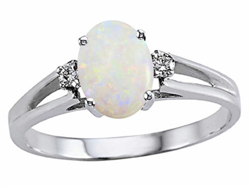 Tommaso Design Oval Genuine Opal Ring