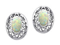 Tommaso Design Oval 5x3mm Genuine Opal Earrings
