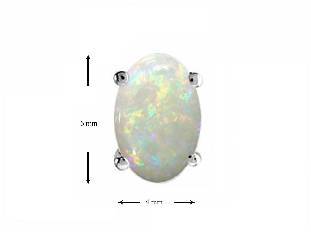 Tommaso Design Oval Genuine Opal Earrings Studs