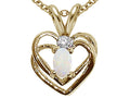 Tommaso Design Genuine Opal Heart Pendant Necklace