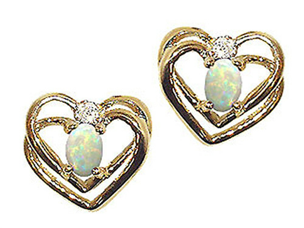 Tommaso Design Oval 5x3mm Genuine Opal Earrings