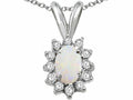 Tommaso Design Oval 7x5mm Genuinie Opal Pendant Necklace