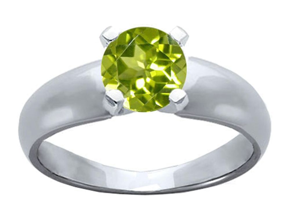 Tommaso Design Round 6mm Genuine Peridot Ring