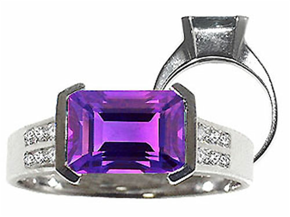 Tommaso Design Genuine Amethyst Ring