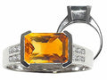 Tommaso Design Emerald Cut 9x7mm Genuine Citrine Ring
