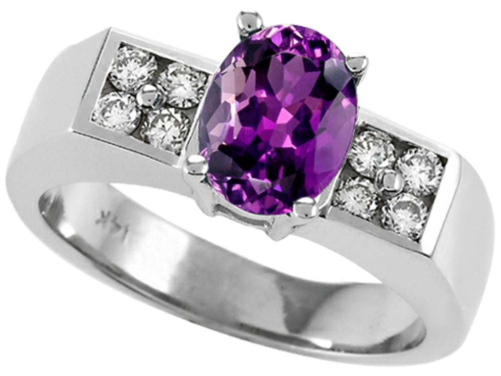 Tommaso Design Genuine Amethyst Ring