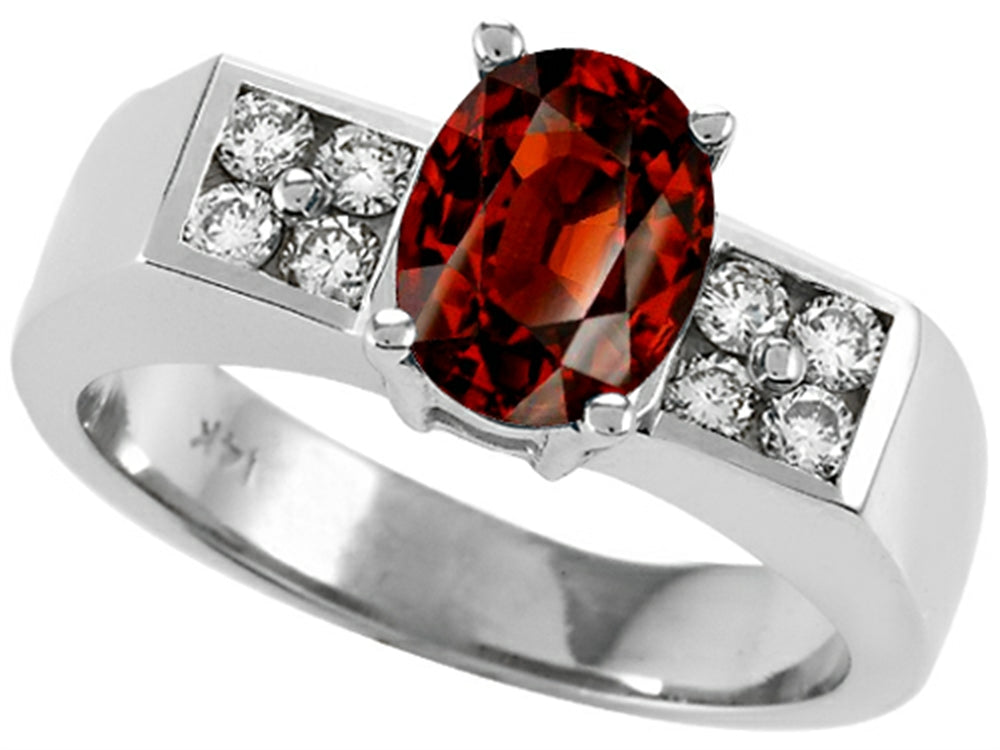 Tommaso Design Genuine Garnet Ring