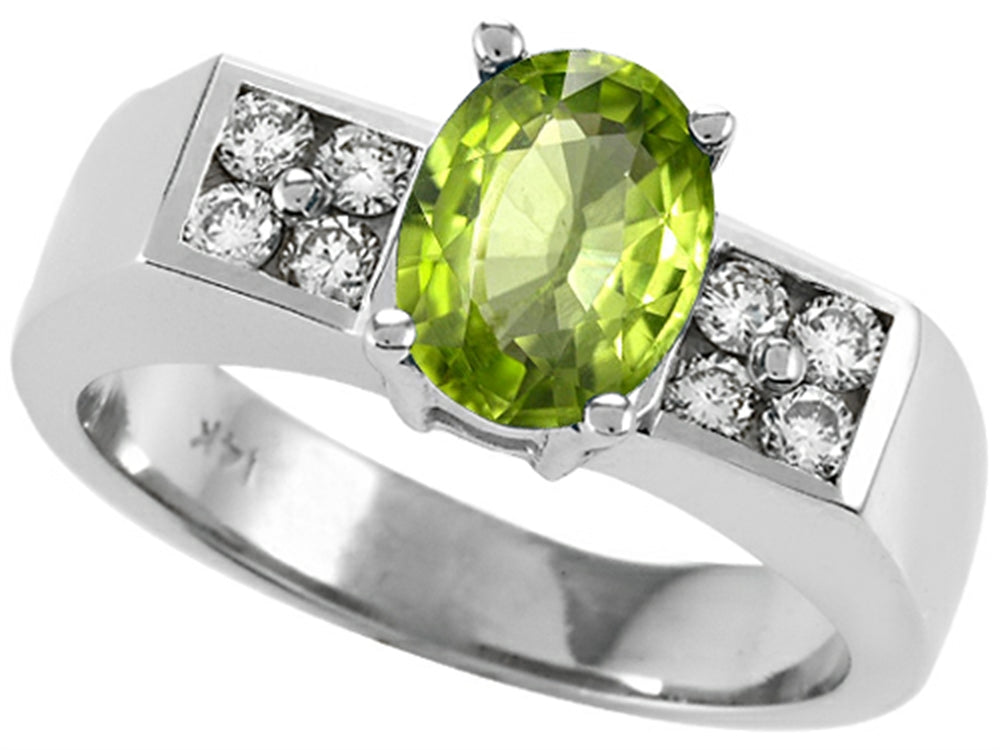 Tommaso Design Oval 8x6 mm Genuine Peridot Ring