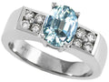 Tommaso Design Genuine Aquamarine Ring