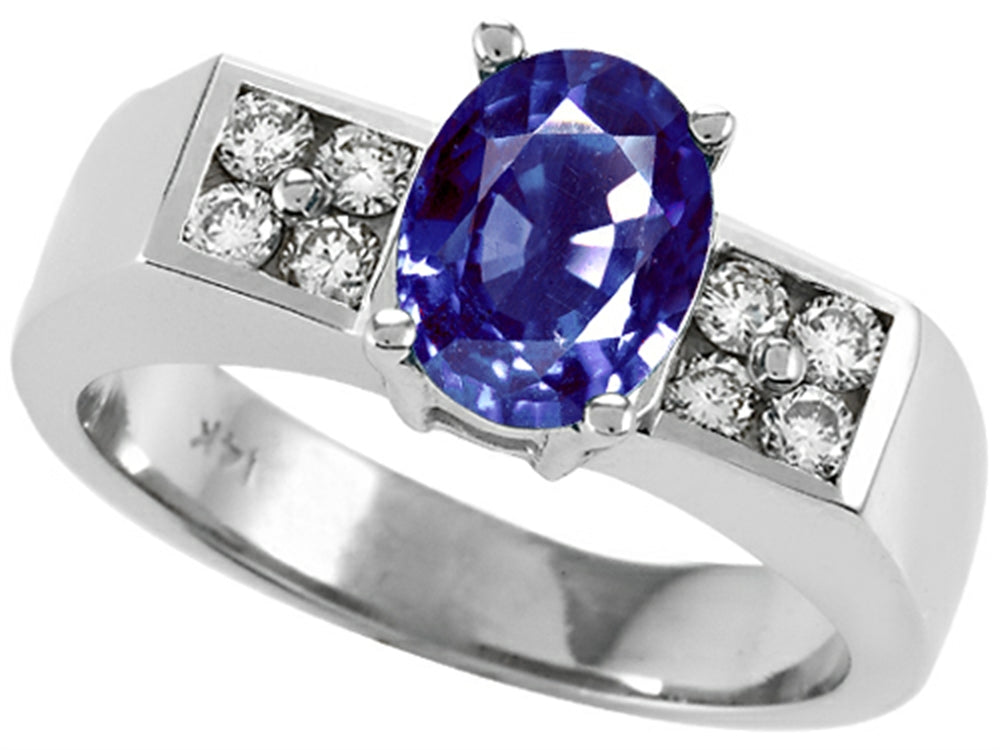 Tommaso Design Oval 8x6 mm Genuine Iolite Ring