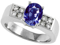 Tommaso Design Oval 8x6 mm Genuine Iolite Ring