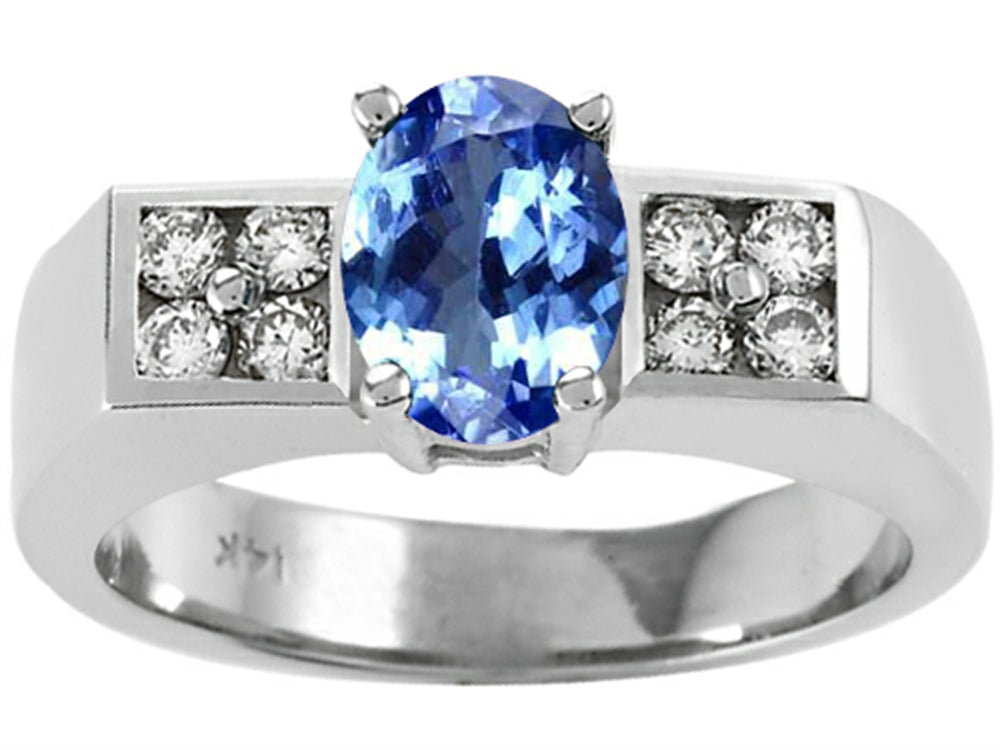 Tommaso Design Oval 7x5 mm Genuine Tanzanite Ring