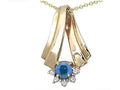 Tommaso Design Round 4.5mm Genuine Sapphire Pendant Necklace