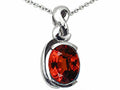 Tommaso Design Oval 9x7mm Genuine Garnet Pendant Necklace