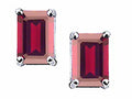 Tommaso Design Emerald Cut 8x6mm Genuine Garnet Earrings