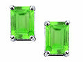 Tommaso Design Emerald Cut 8x6mm Genuine Peridot Earrings