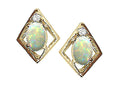 Tommaso Design Oval 6x4mm Genuine Opal Earrings