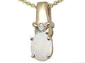 Tommaso Design Oval 8x6 mm Genuine Opal Pendant Necklace
