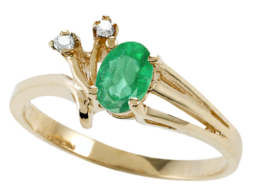 Tommaso Design Genuine Emerald Ring