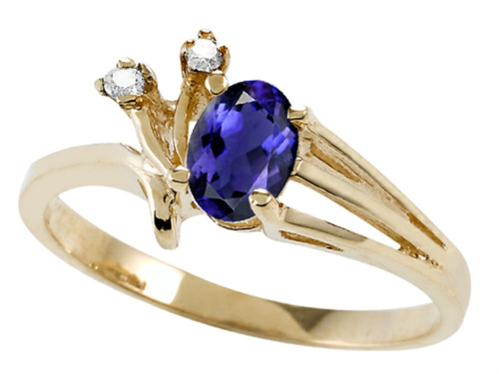 Tommaso Design Oval 6x4mm Genuine Iolite Ring