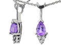 Tommaso Design Pear Shape 7x5mm Genuine Tanzanite Pendant Necklace