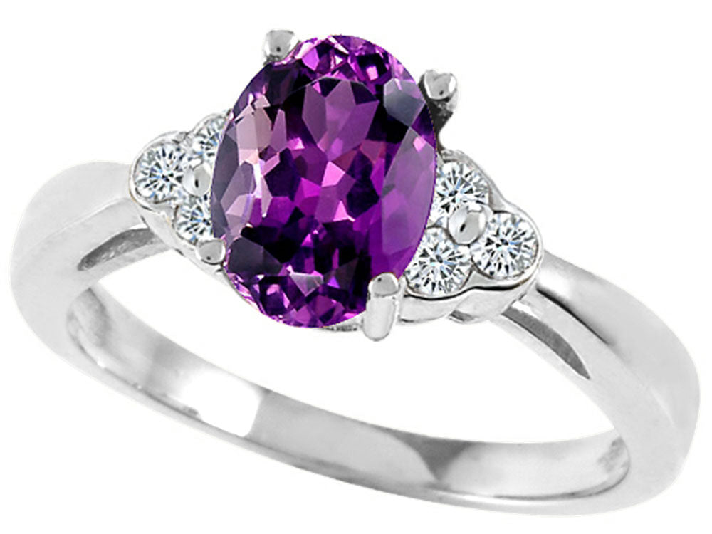 Tommaso Design Genuine Amethyst Ring