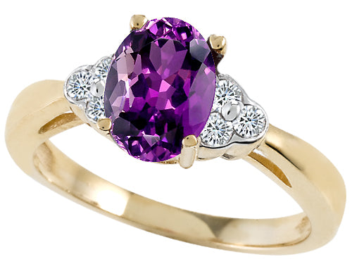 Tommaso Design Genuine Amethyst Ring
