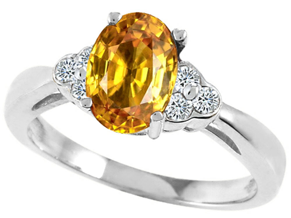 Tommaso Design Oval 8x6mm Genuine Citrine Ring