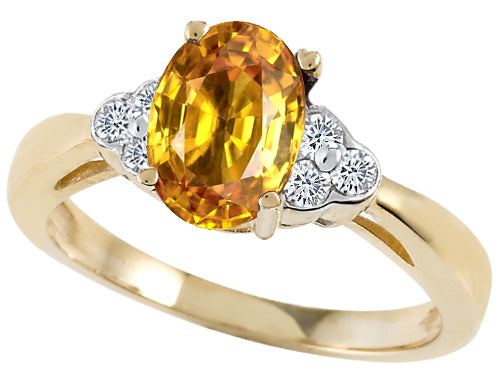 Tommaso Design Oval 8x6mm Genuine Citrine Ring