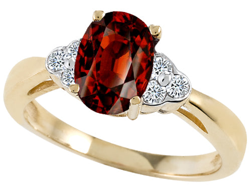Tommaso Design Genuine Garnet Ring